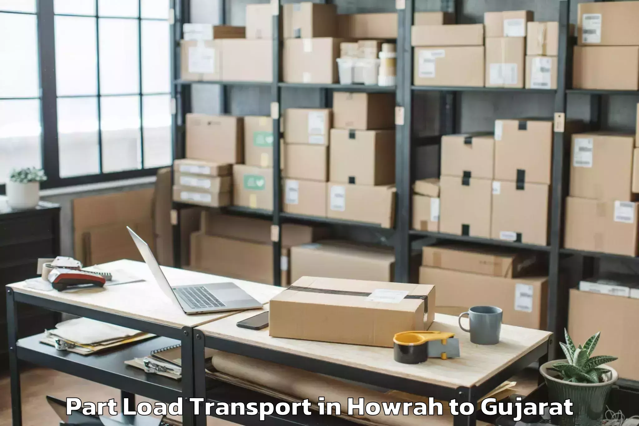 Top Howrah to Pardi Part Load Transport Available